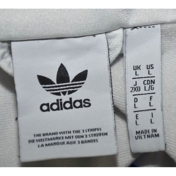 Adidas Blue & White Split Firebird Jacket Men's Large L Color Block Classic - Picture 9 of 11